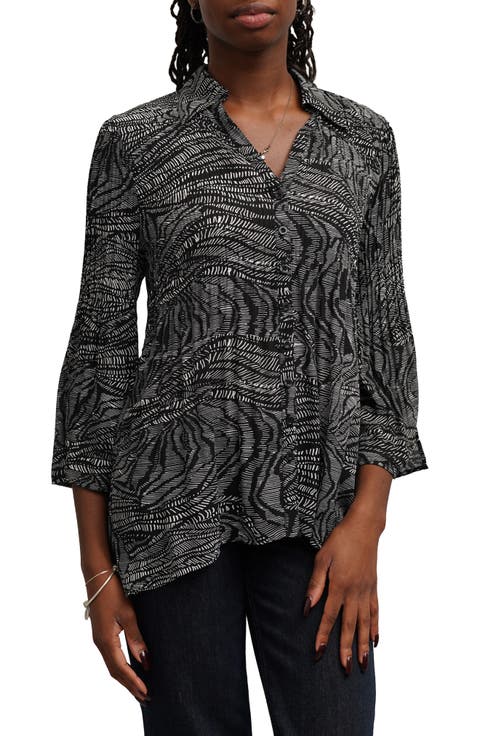 Release Pleat Button Front Blouse