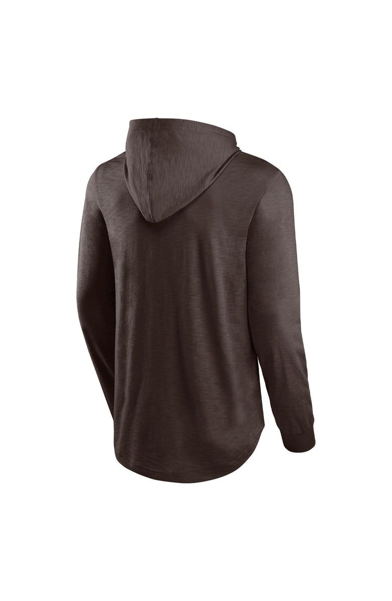 FANATICS Men's Fanatics Branded Brown Cleveland Browns Front Runner Long Sleeve Hooded T-Shirt, Alternate, color, Brown