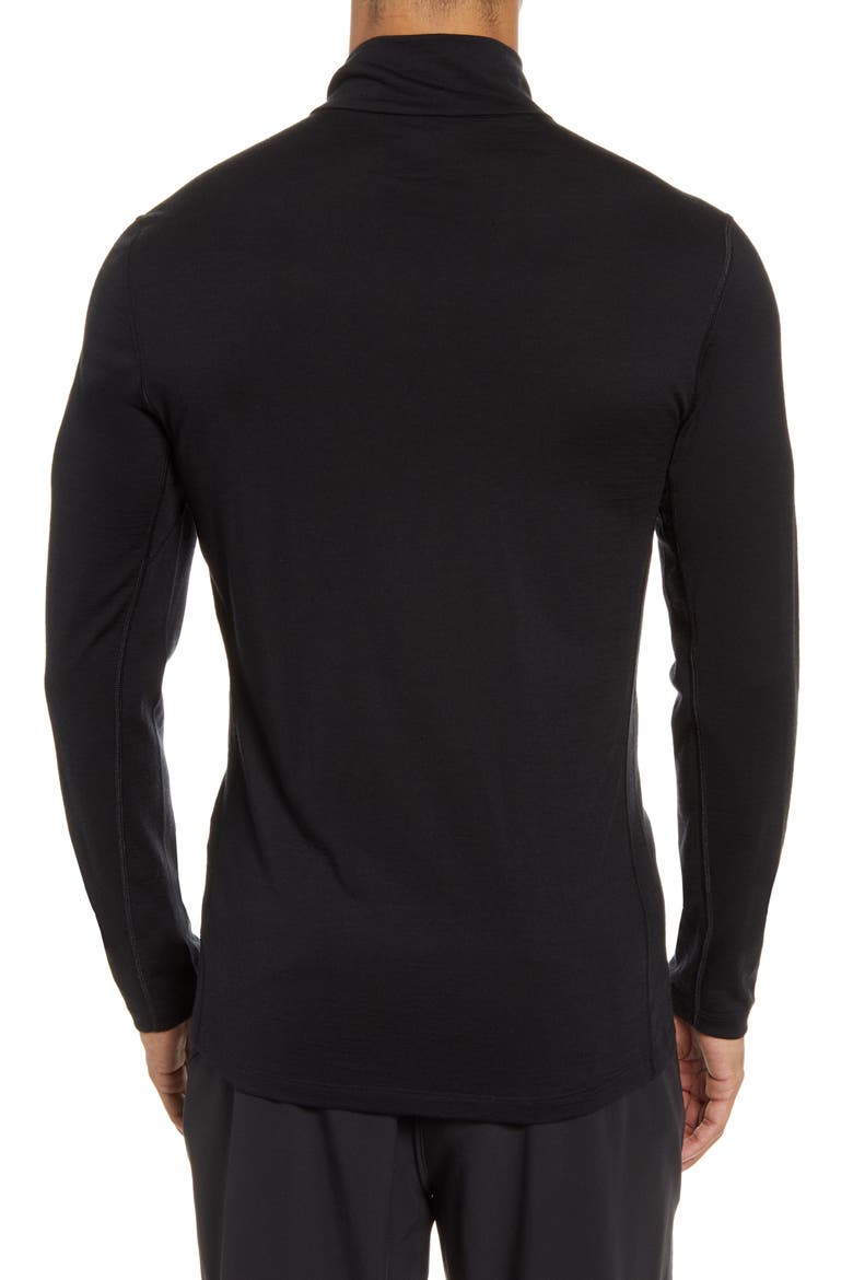 200 Oasis Wool Half Zip Base Layer, Alternate, color, BLACK