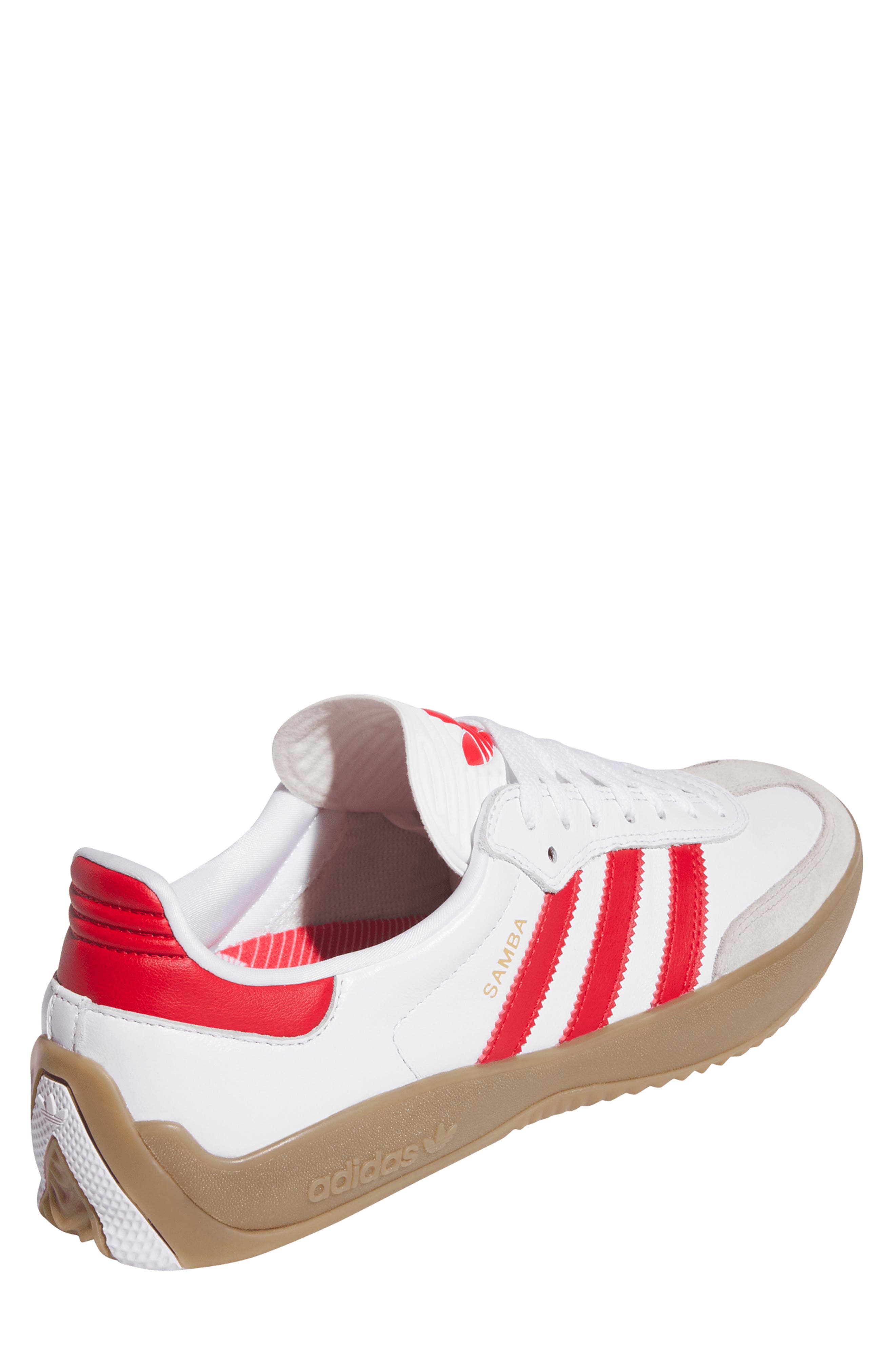 adidas Puig Samba Skateboard Sneaker, Alternate, color, White/Red/ Gum