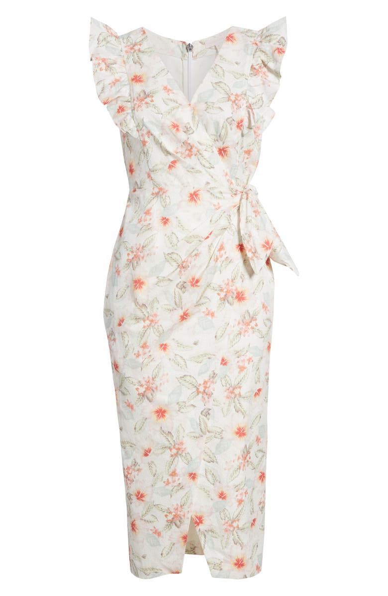 Rebecca Taylor Kamea Wrap Style Cotton & Linen Dress, Alternate, color, 