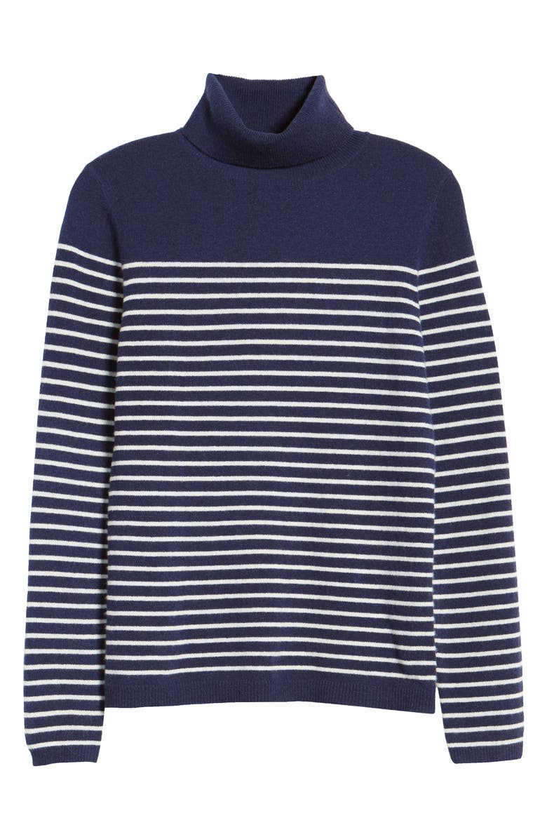1901 Stripe Wool & Cashmere Turtleneck Sweater, Alternate, color,