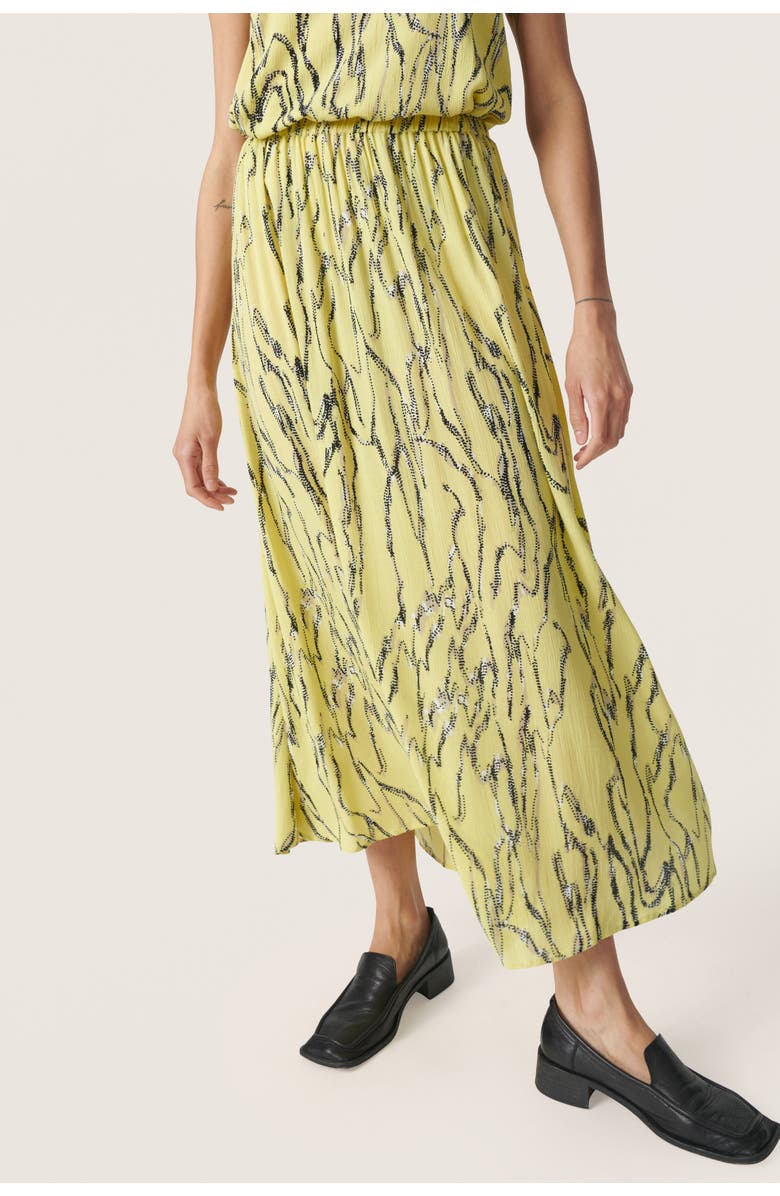 Soaked in Luxury Zaya Elastic Waist Maxi Skirt, Main, color, Endive Traces