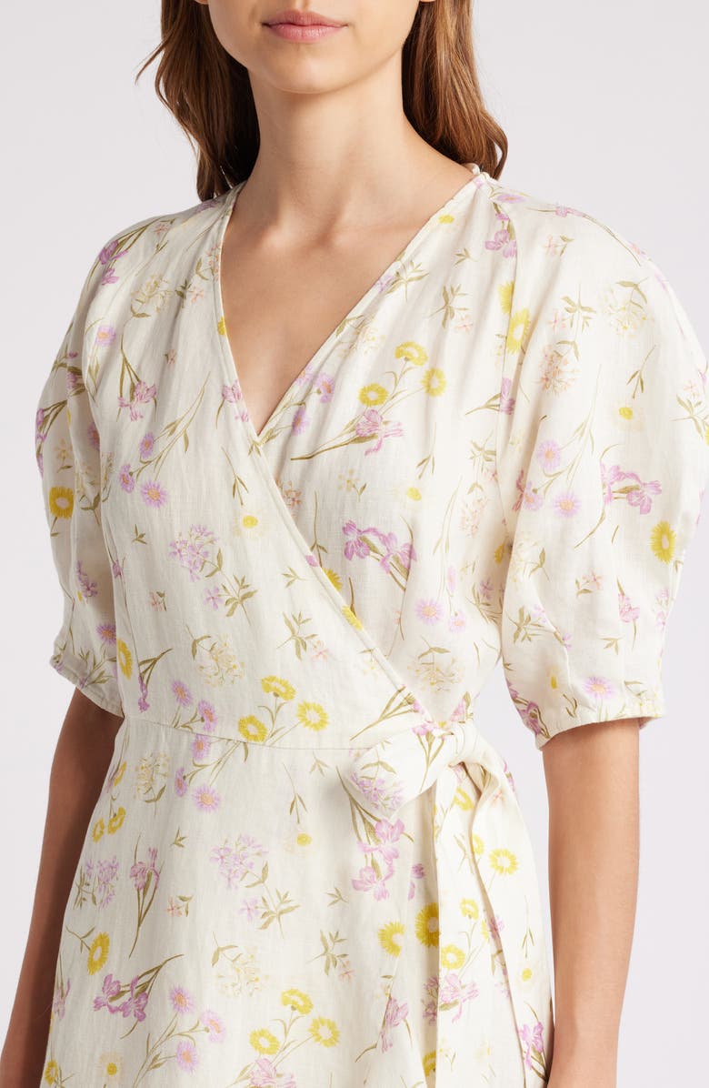 & Other Stories Linen Wrap Midi Dress, Alternate, color,