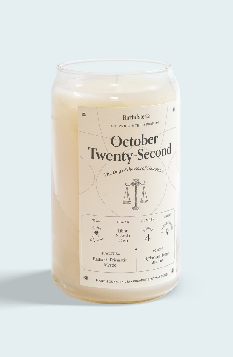Birthdate Co. The October Birthday Candle, Main, color,