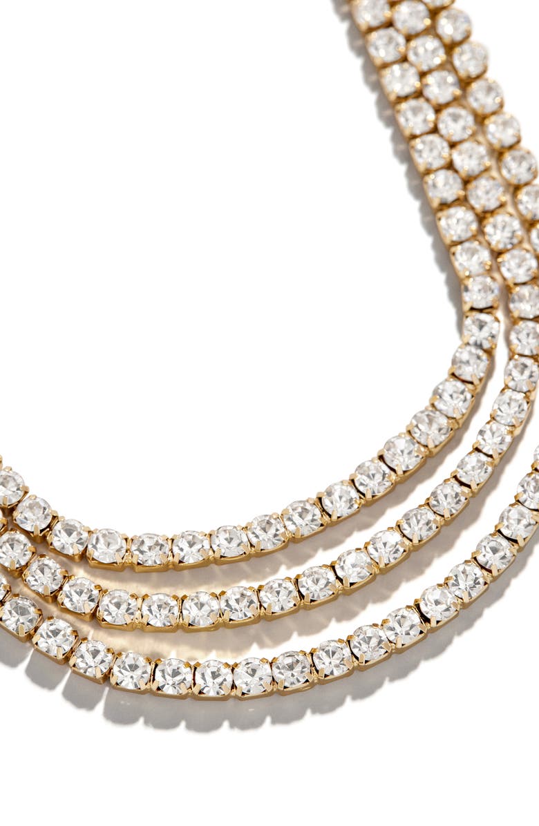 BaubleBar Alexandria Layered Crystal Necklace, Alternate, color, Clear