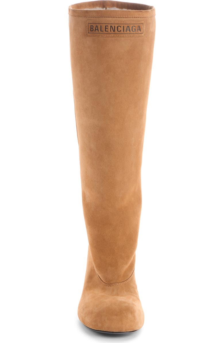 Balenciaga Fargo Knee High Boot, Alternate, color, Brown/ Silver