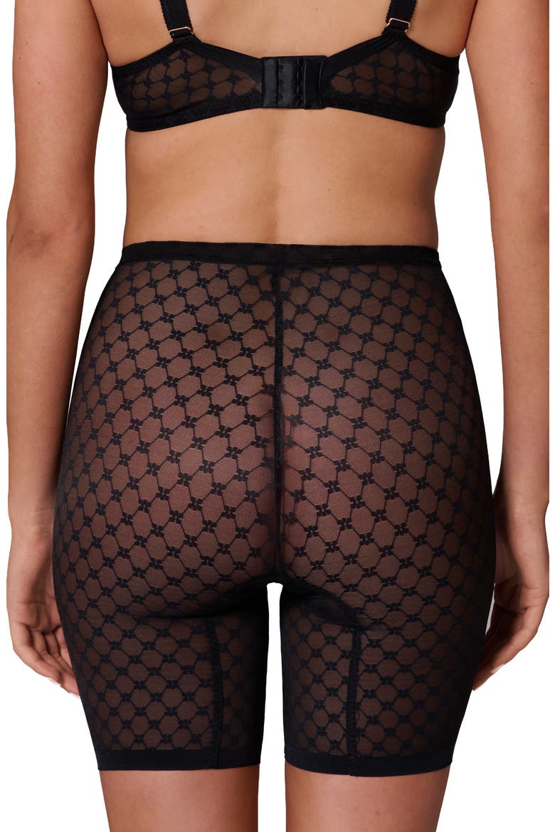 Plume Uplifting Embroidered Shaping Shorts, Alternate, color, BLACK