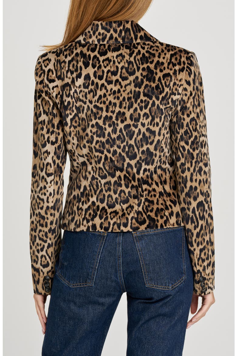 x Sara Walker Samantha Leopard Velveteen Blazer, Alternate, color, LEOPARD