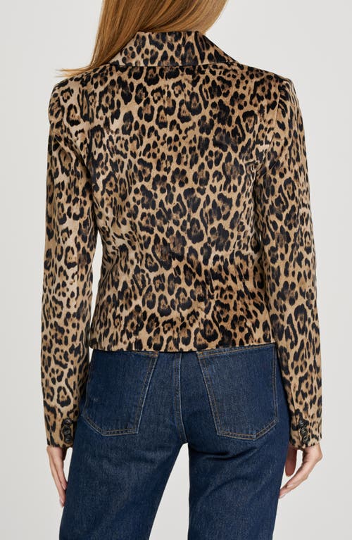 Wayf X Sara Walker Samantha Leopard Velveteen Blazer In Animal Print