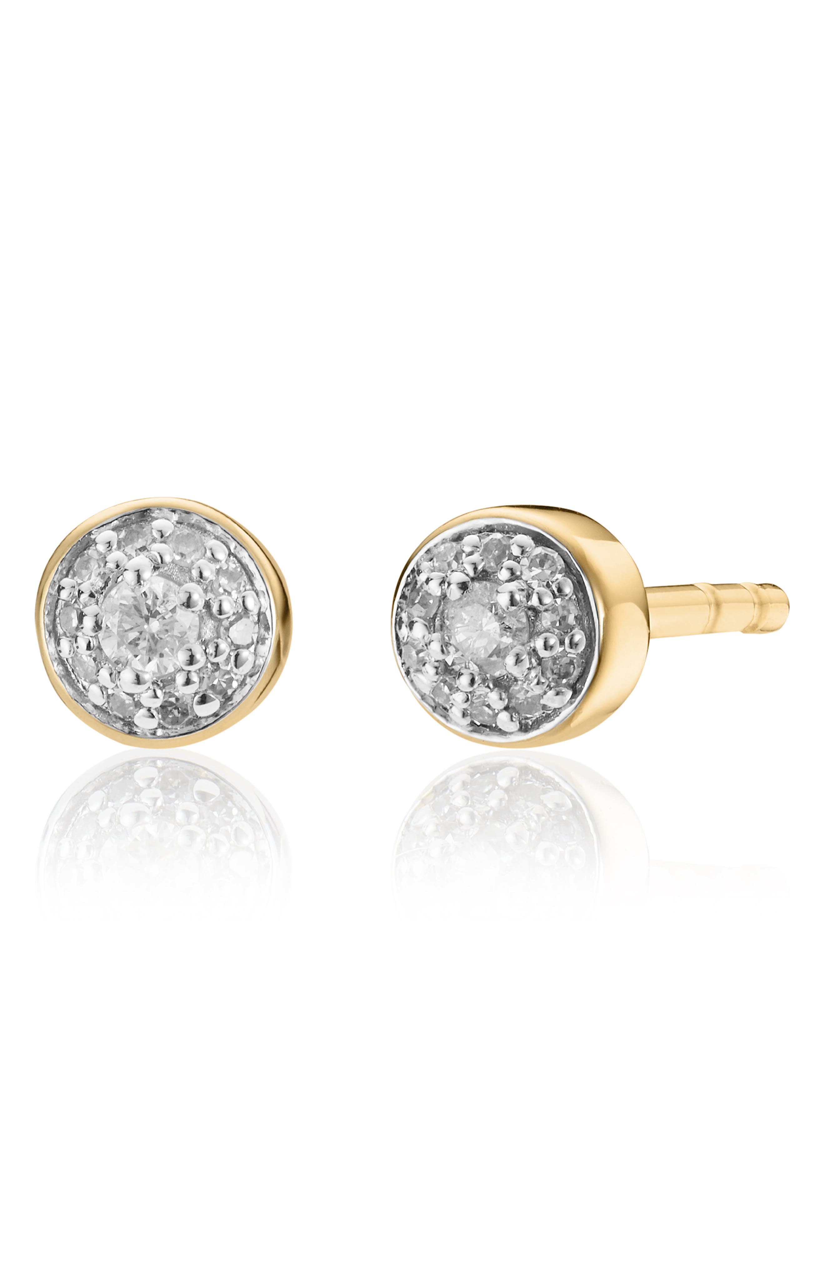 Monica Vinader Fiji Tiny Button Diamond Stud Earrings
