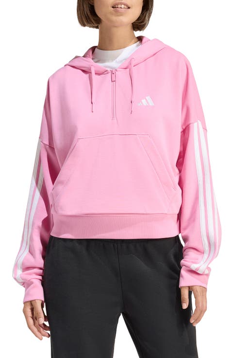 Essentials 3-Stripe Quarter Zip Sweatshirt
