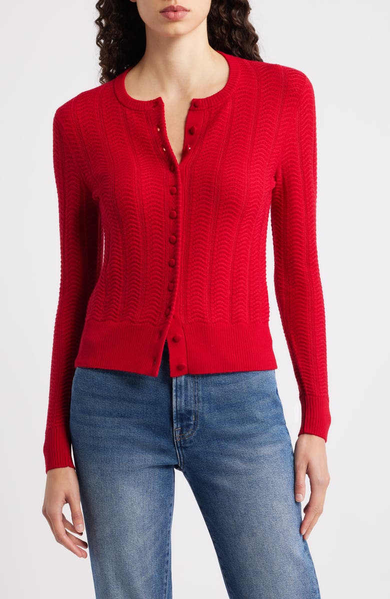 rag & bone Francesca Wool Blend Cardigan, Main, color, Red