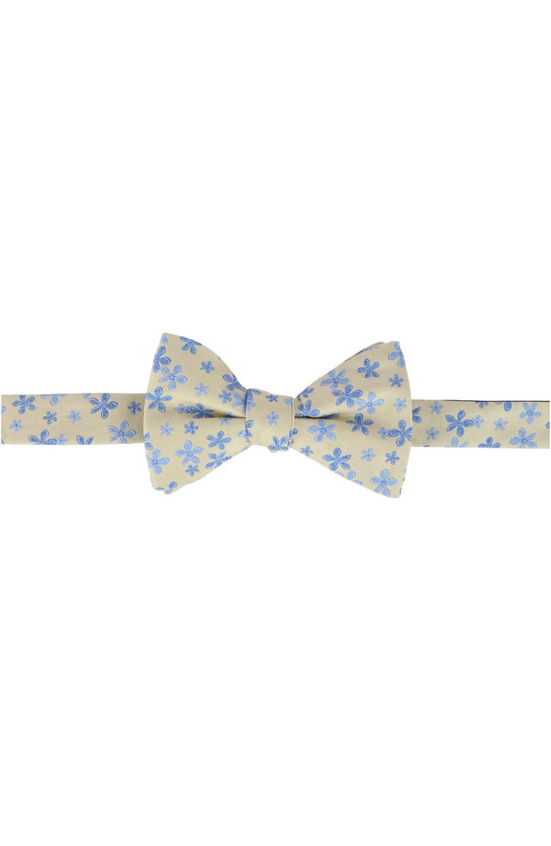 Trafalgar Weldon Floral Silk Suspenders (Braces) and Bow Tie Bundle, Alternate, color, Yellow With Light Blue