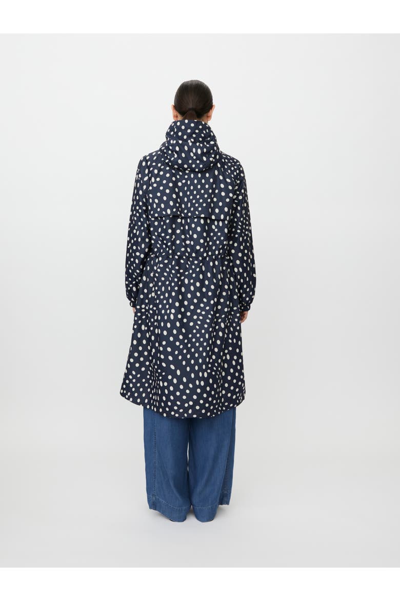 MaTrina Polka Dot Raincoat, Alternate, color, Navy Blazer