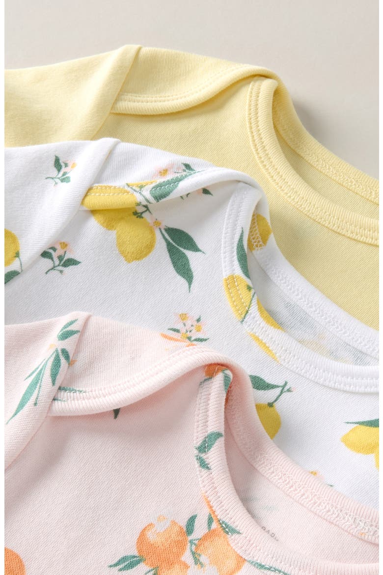Grow With Me 3-Pack Assorted Bodysuits, Alternate, color, PINK- YELLOW CITRUS PACK