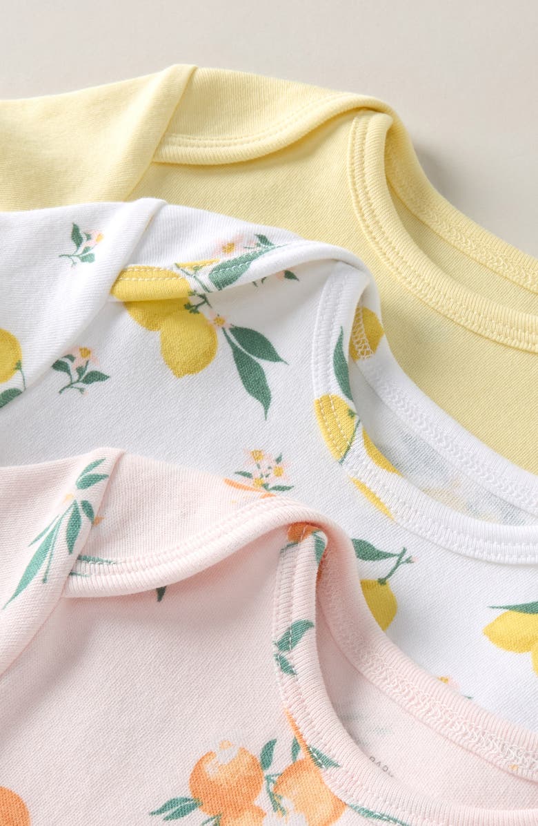 Nordstrom Grow With Me 3-Pack Assorted Bodysuits, Alternate, color, Pink- Yellow Citrus Pack