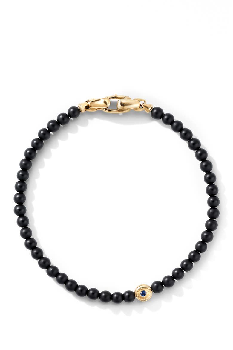 Men's Evil Eye Beaded Bracelet, Alternate, color, GOLD