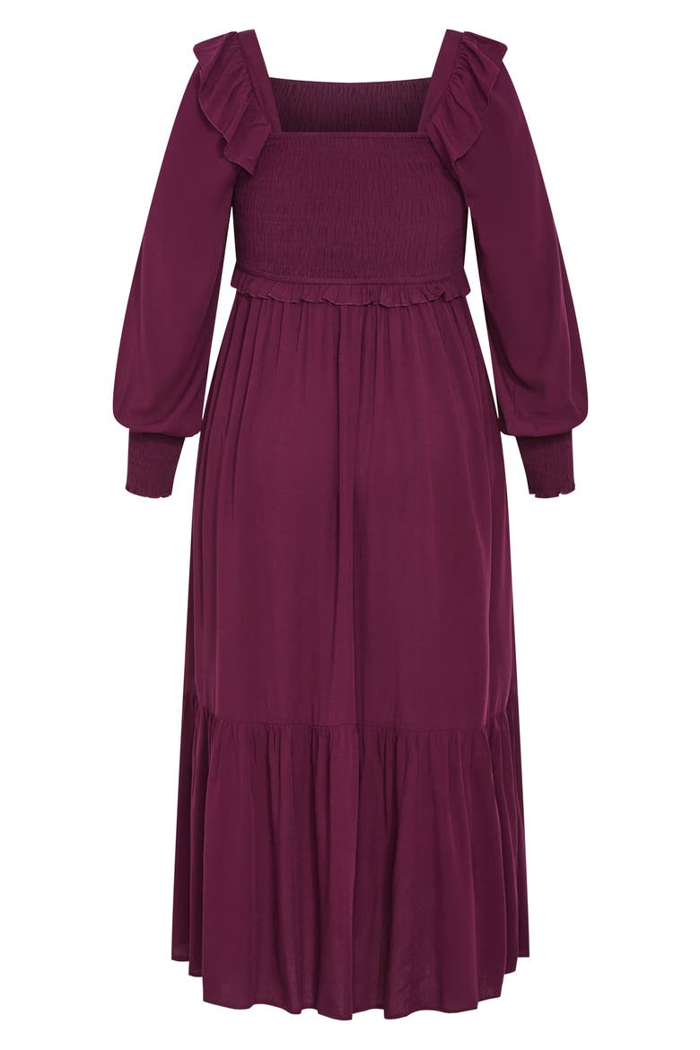 Saddie Long Sleeve Maxi Dress, Alternate, color, BORDEAUX