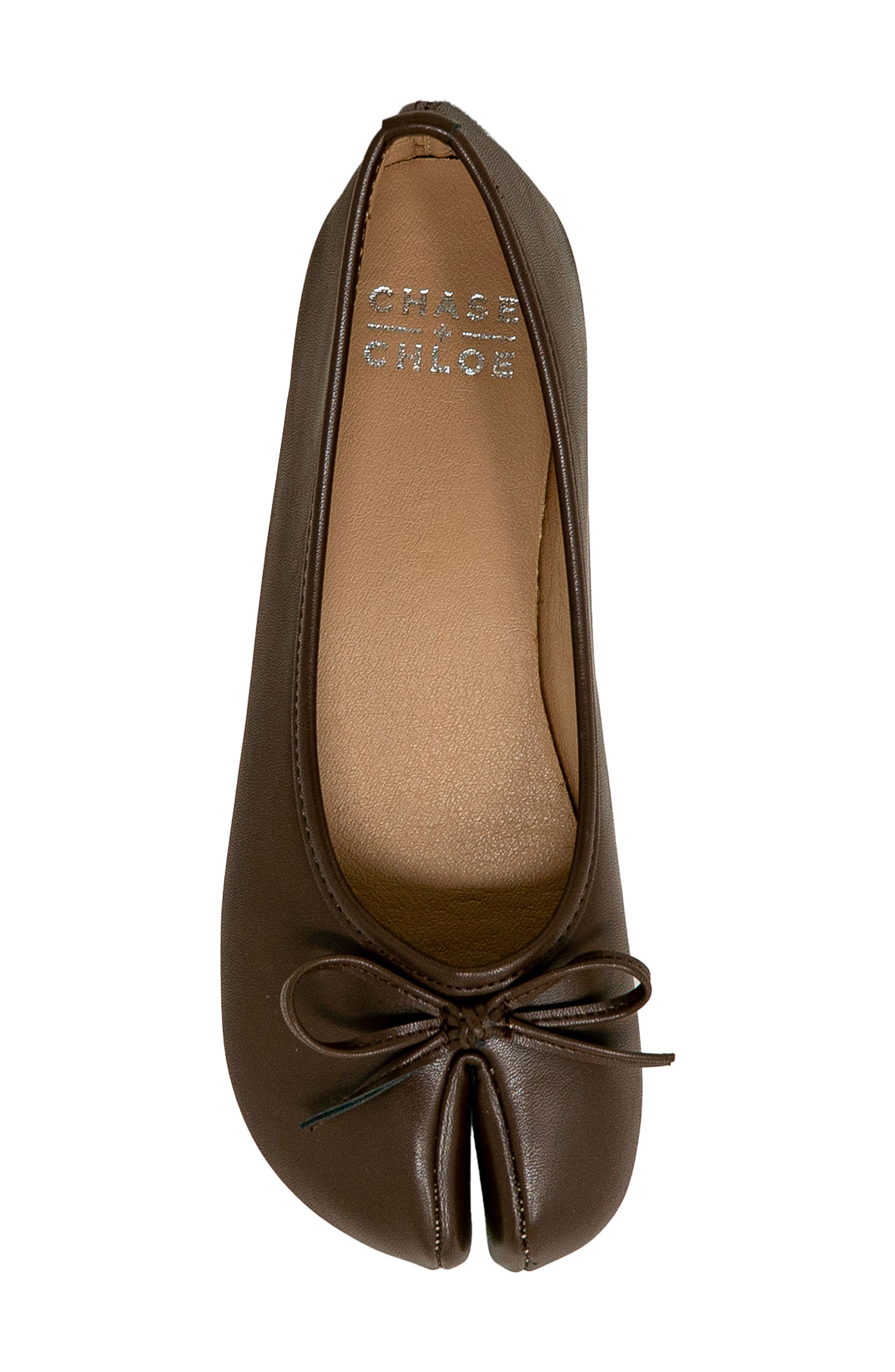 Saphira Split Toe Ballet Flat, Alternate, color, BROWN