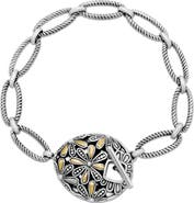 SAMUEL B. Sterling Silver & 18K Gold Floral Toggle Bracelet
