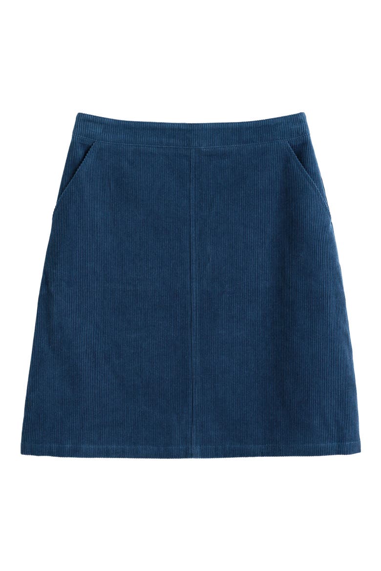 Dovetail Organic Cotton Corduroy Skirt, Alternate, color, SEA CAVE