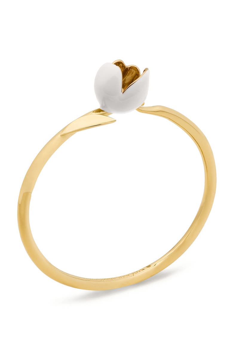 golden bloom flower bangle bracelet, Alternate, color, WHITE.