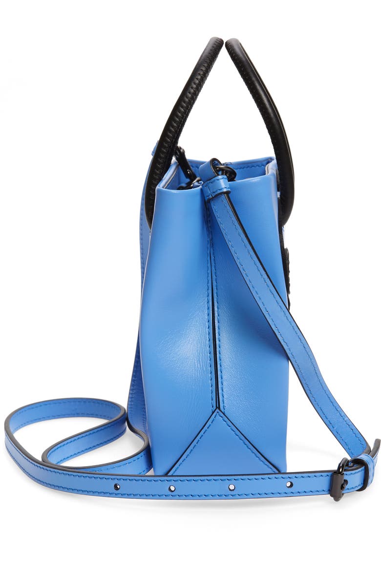 Moschino Mini Face Leather Shopper, Alternate, color,