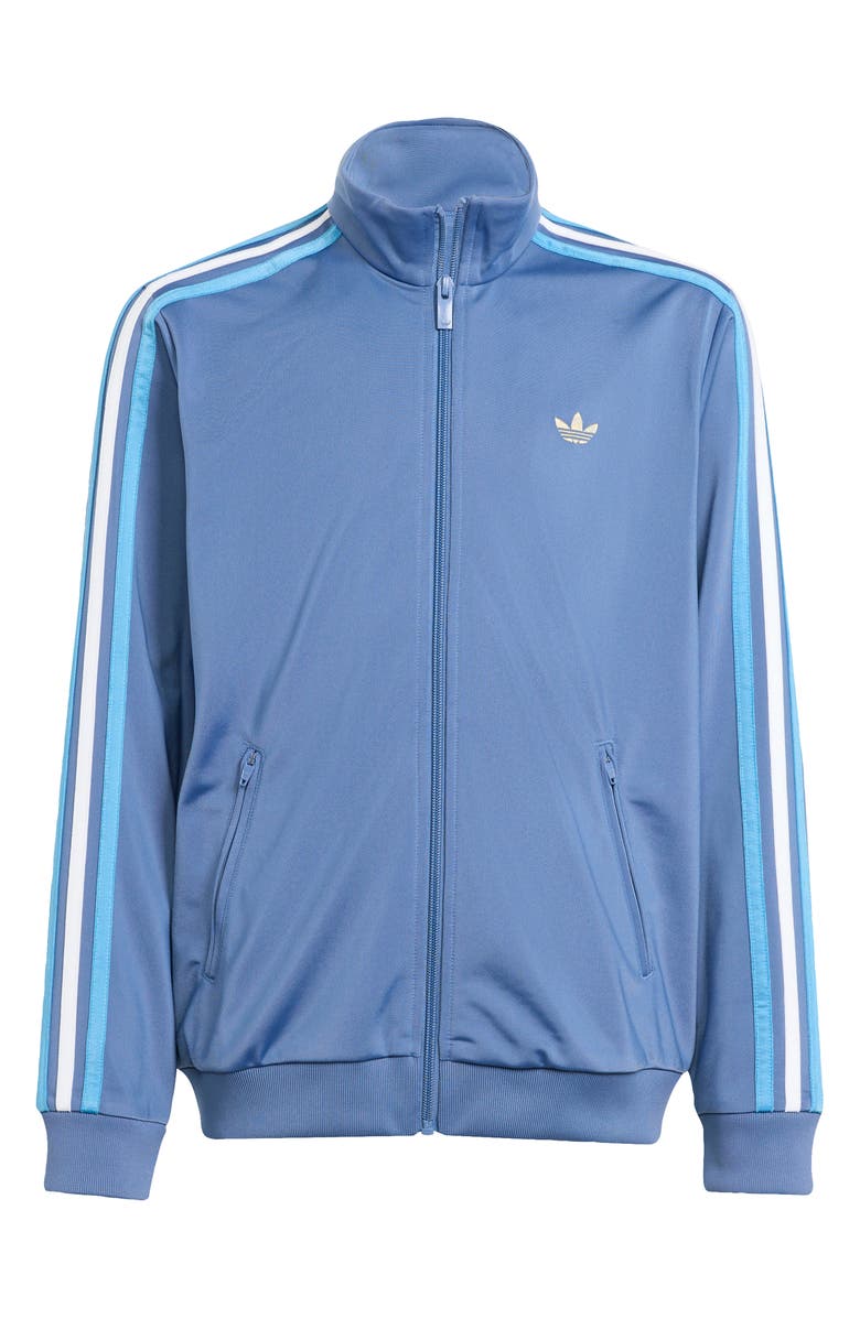 adidas Originals Kids' Firebird Recycled Polyester Track Jacket, Main, color, Crew Blue/ Light Football Gold
