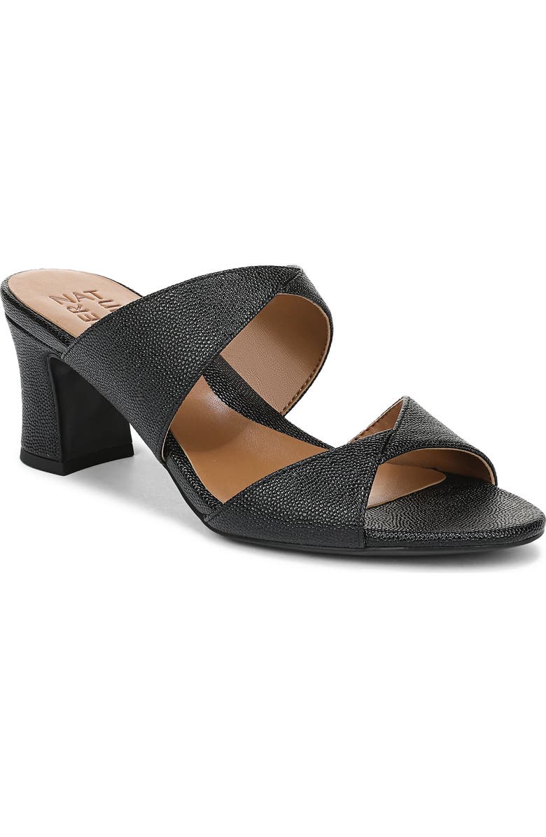 Naturalizer Nessa Slide Sandal, Main, color, Black Pebble Faux Leather