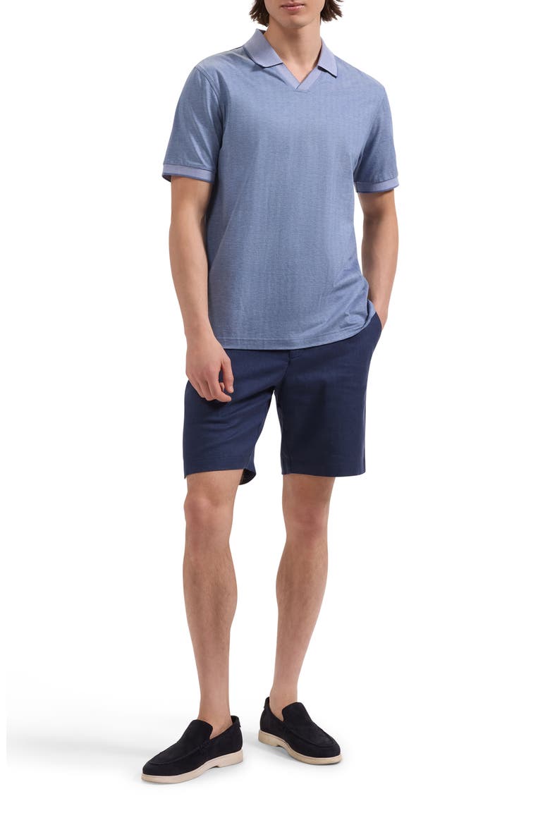 Tipped Johnny Collar Polo, Alternate, color, COBALT