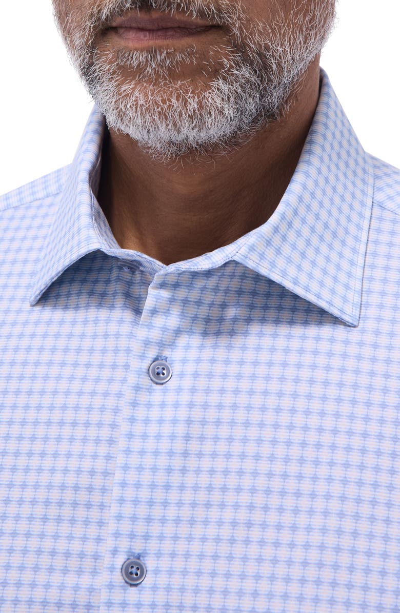 Bugatchi James OoohCotton<sup>®</sup> Geometric Print Button-Up Shirt, Alternate, color, Air Blue