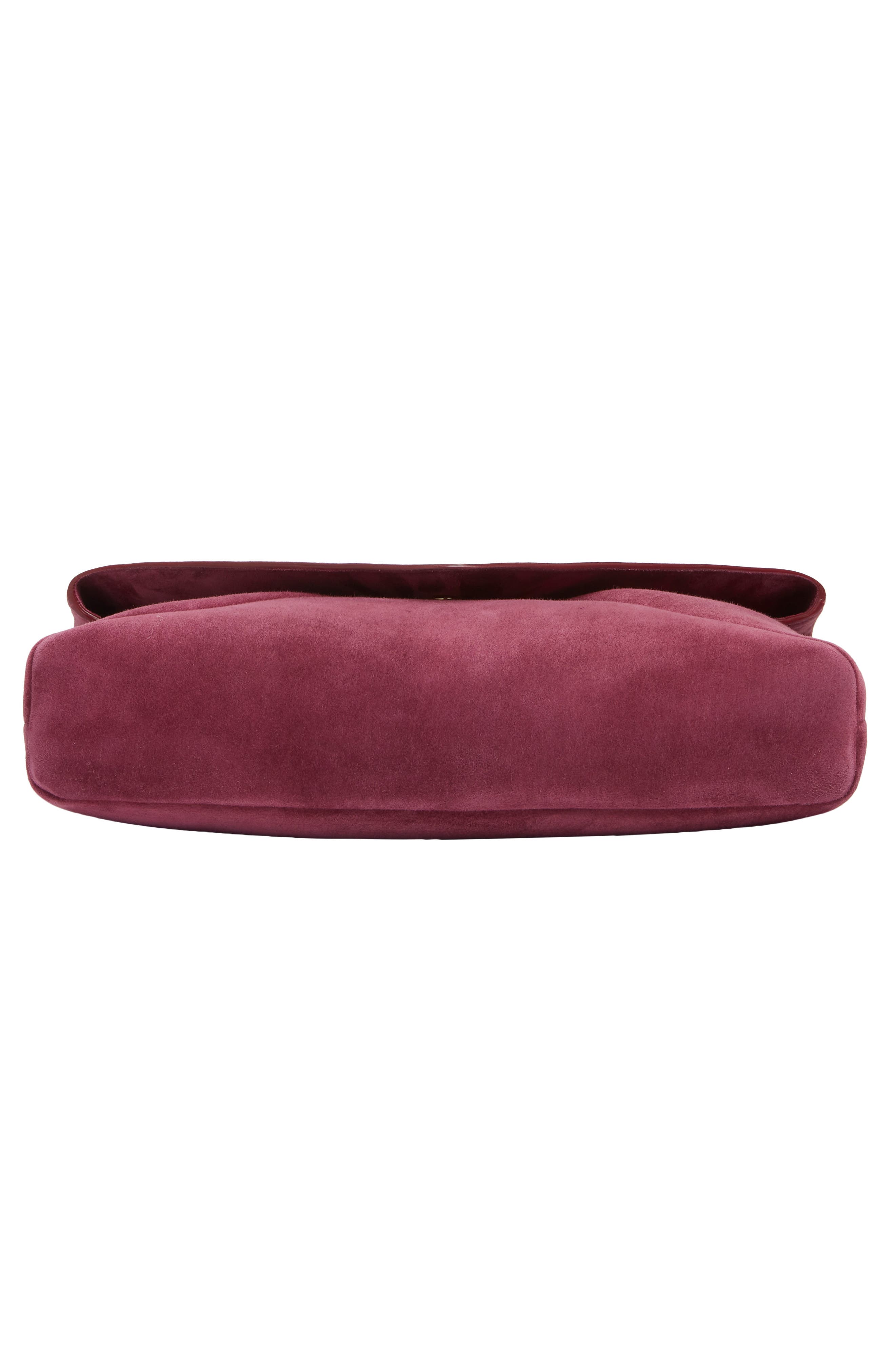 Saint Laurent XXL Cassandre Suede Envelope Clutch, Alternate, color, Deep Fuchsia
