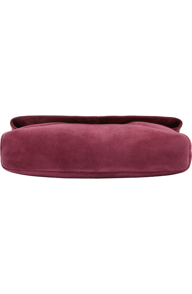 Saint Laurent XXL Cassandre Suede Envelope Clutch, Alternate, color, Deep Fuchsia