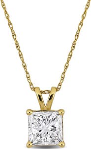 Julianna B. Lab Grown Diamond Princess Solitaire Necklace 14k