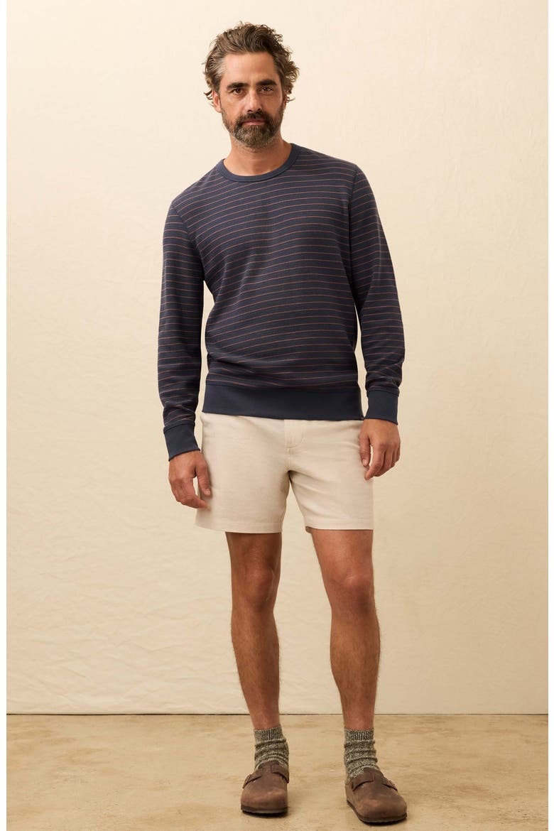 Double Knit Crewneck Sweater, Alternate, color, BLUE DUNE STRIPE