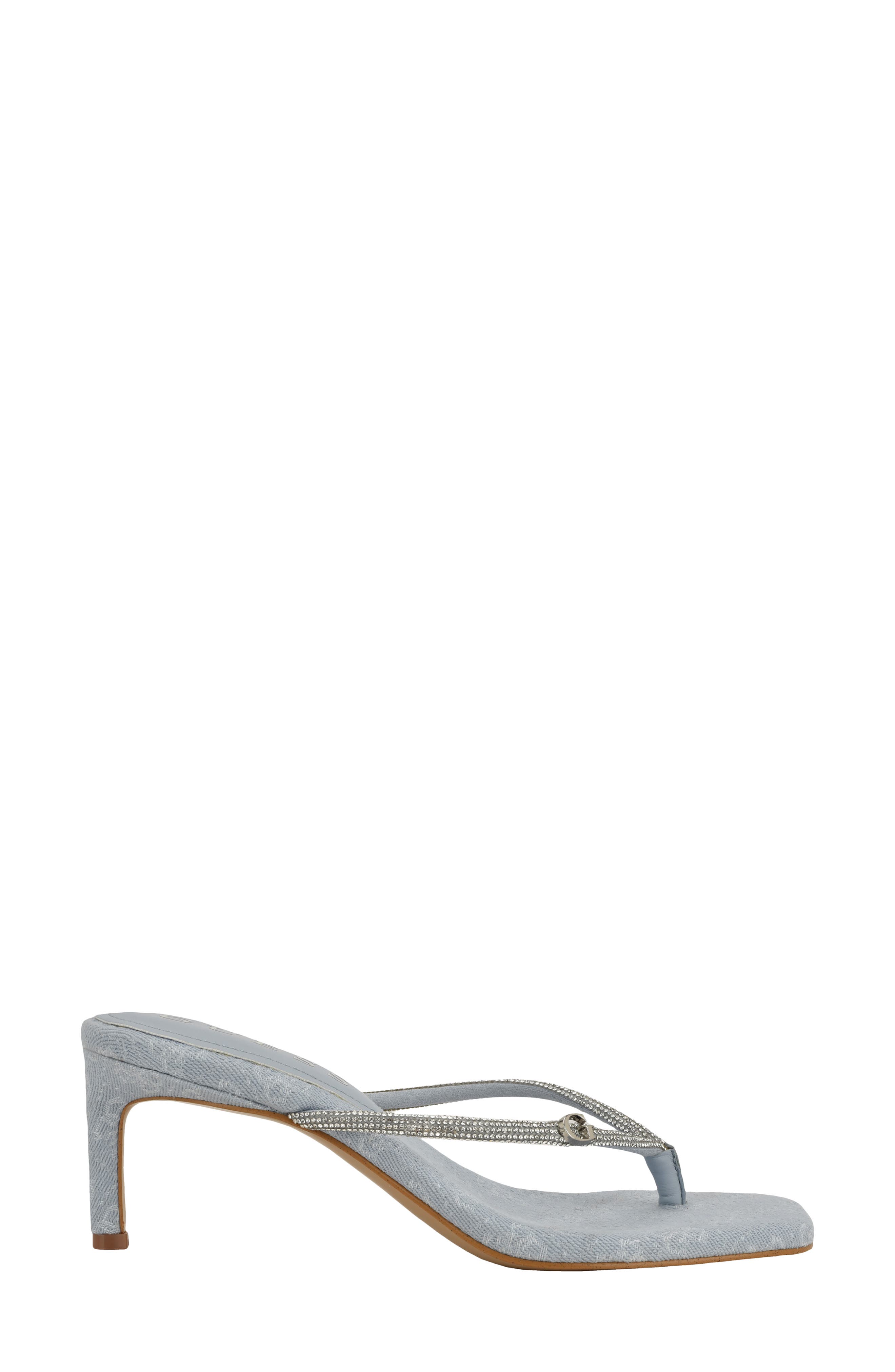 GUESS Crystal Embellished Sandal, Alternate, color, Light Blue