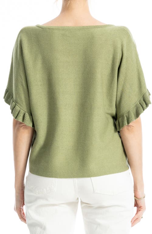 Max Studio Flutter Sleeve Sweater In Green
