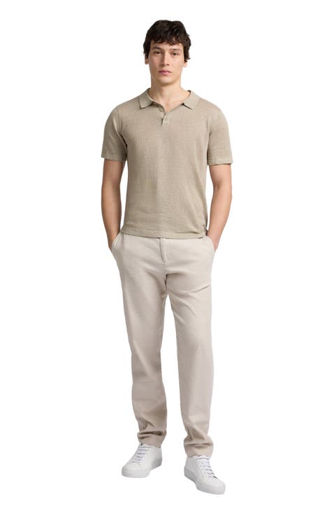 Linen Sweater Short Sleeve Polo
