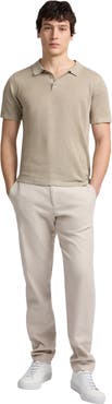 Onia Linen Sweater Short Sleeve Polo