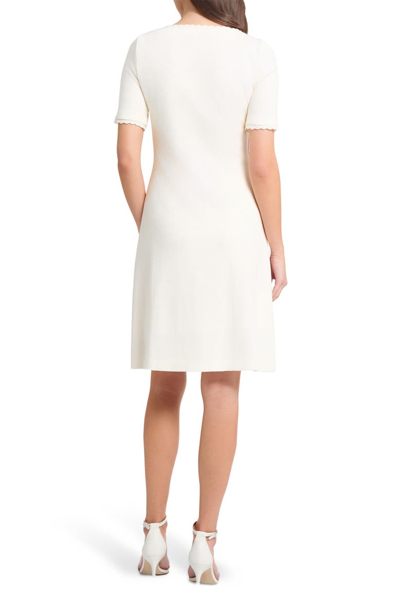 Floral Short Sleeve Sweater Dress, Alternate, color, IVORY/ SAPPHIRE/FUSCHIA