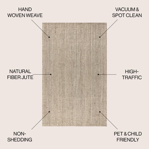 Jonathan Y Pata Hand Woven Chunky Jute Area Rug In Light Ivory
