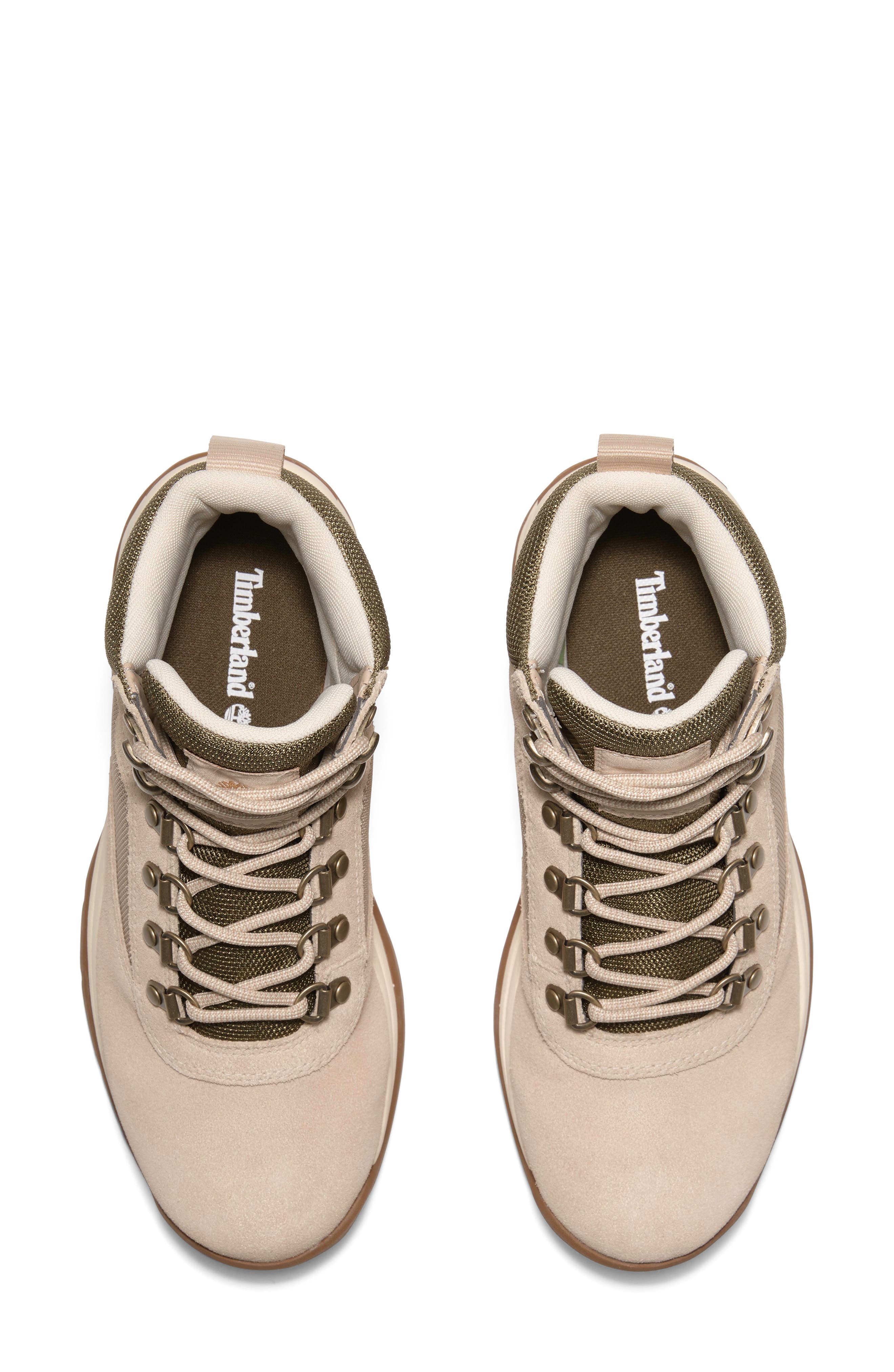 Timberland Ledge Mid Waterproof Hiking Boot, Alternate, color, Light Beige Suede