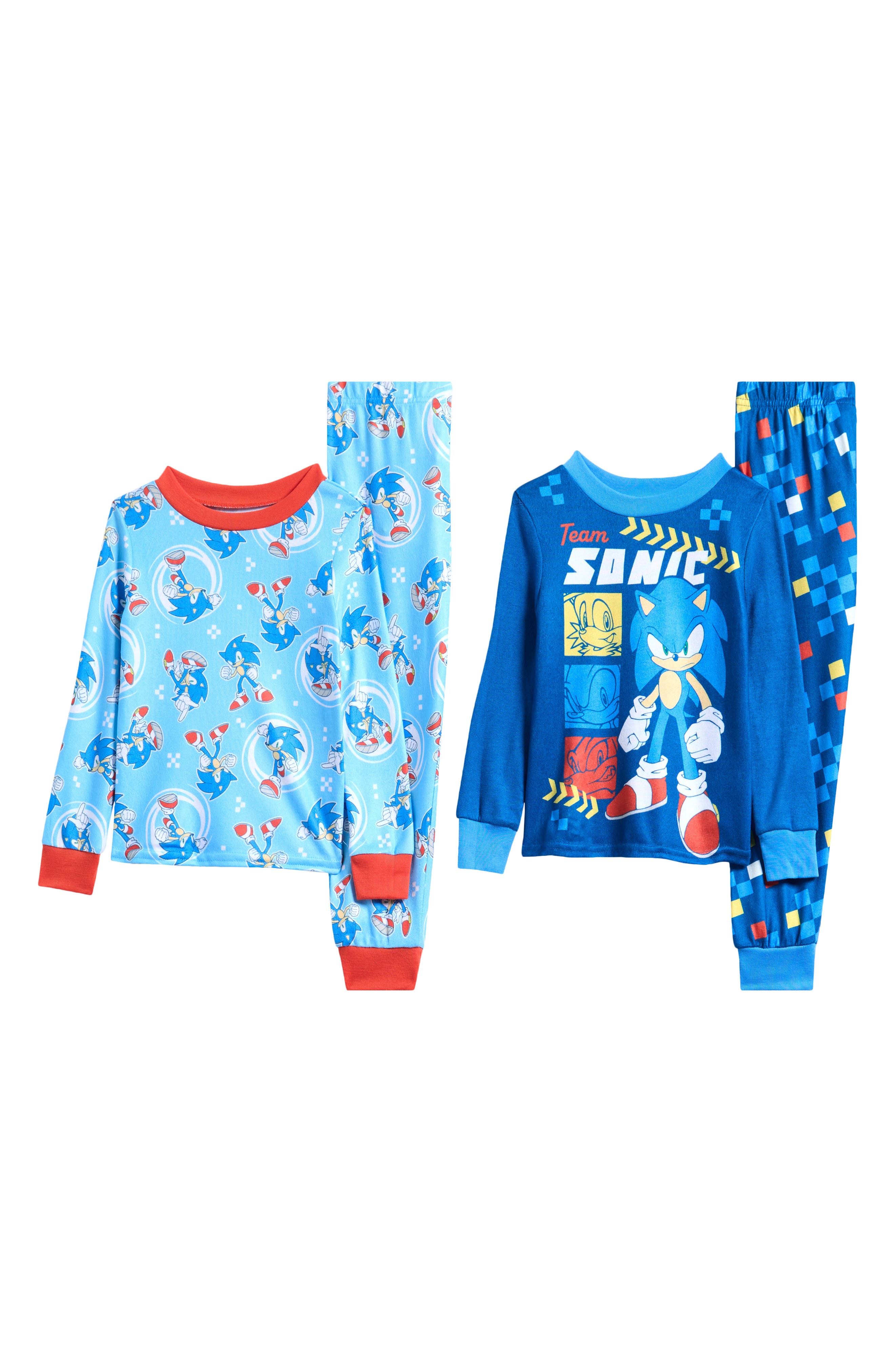 KOMAR Kids' Sonic the Hedgehog Fitted 4-Piece Pajamas