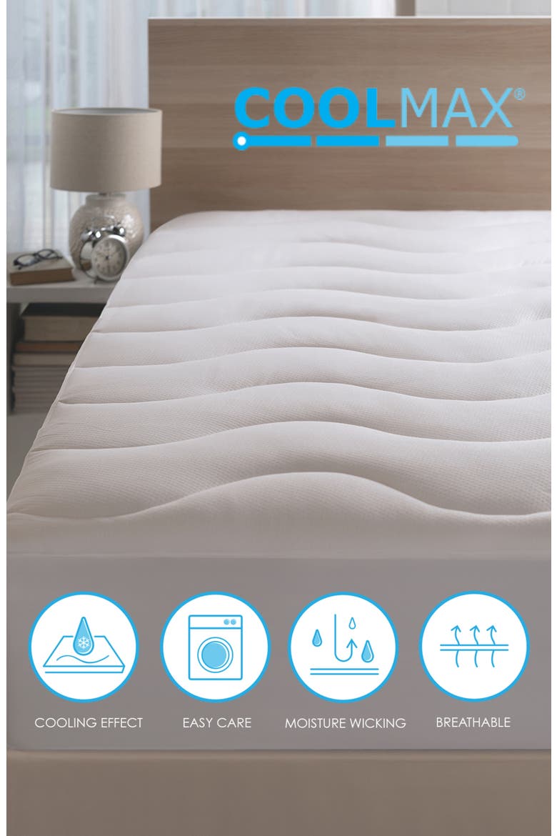 CoolMax® Cooling Mattress Pad, Alternate, color, WHITE