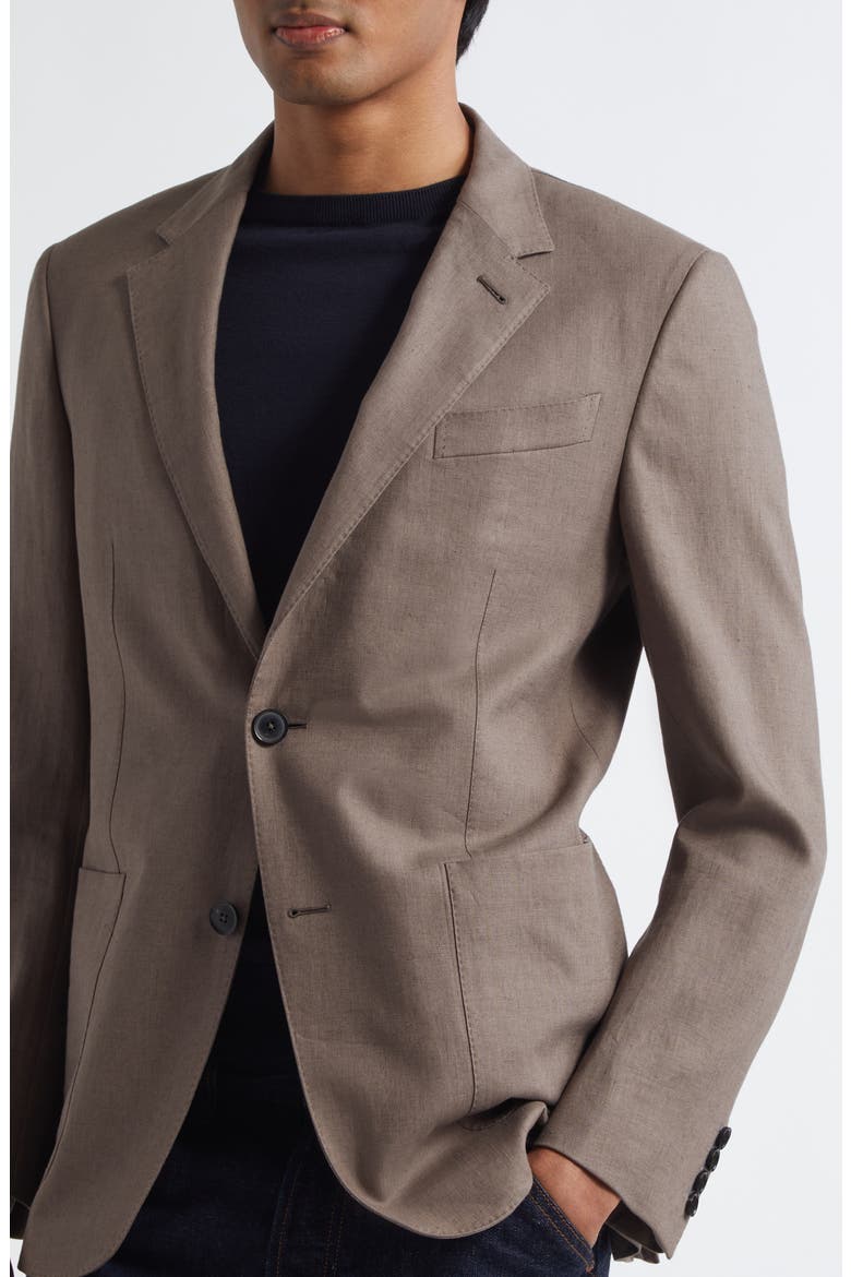 Oasi Lino Linen Suit Jacket, Alternate, color, MEDIUM BROWN SOLID