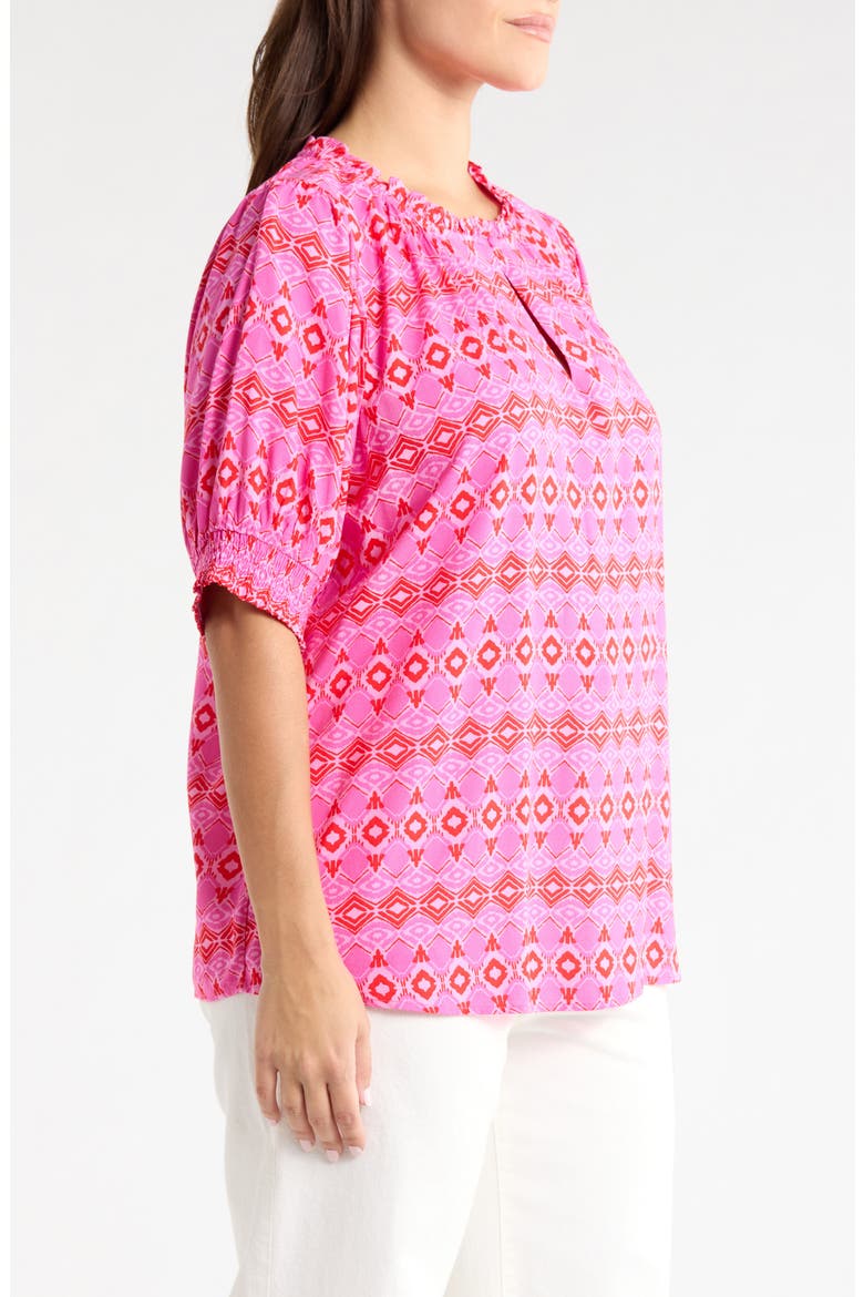 Mirany Ikat Print Top, Alternate, color, FUCHSIA-RED-MULTI