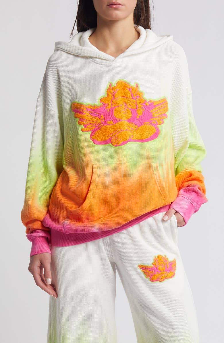 BOYS LIE Sour Patch Racer Ombré Thermal Knit Hoodie, Main, color, 