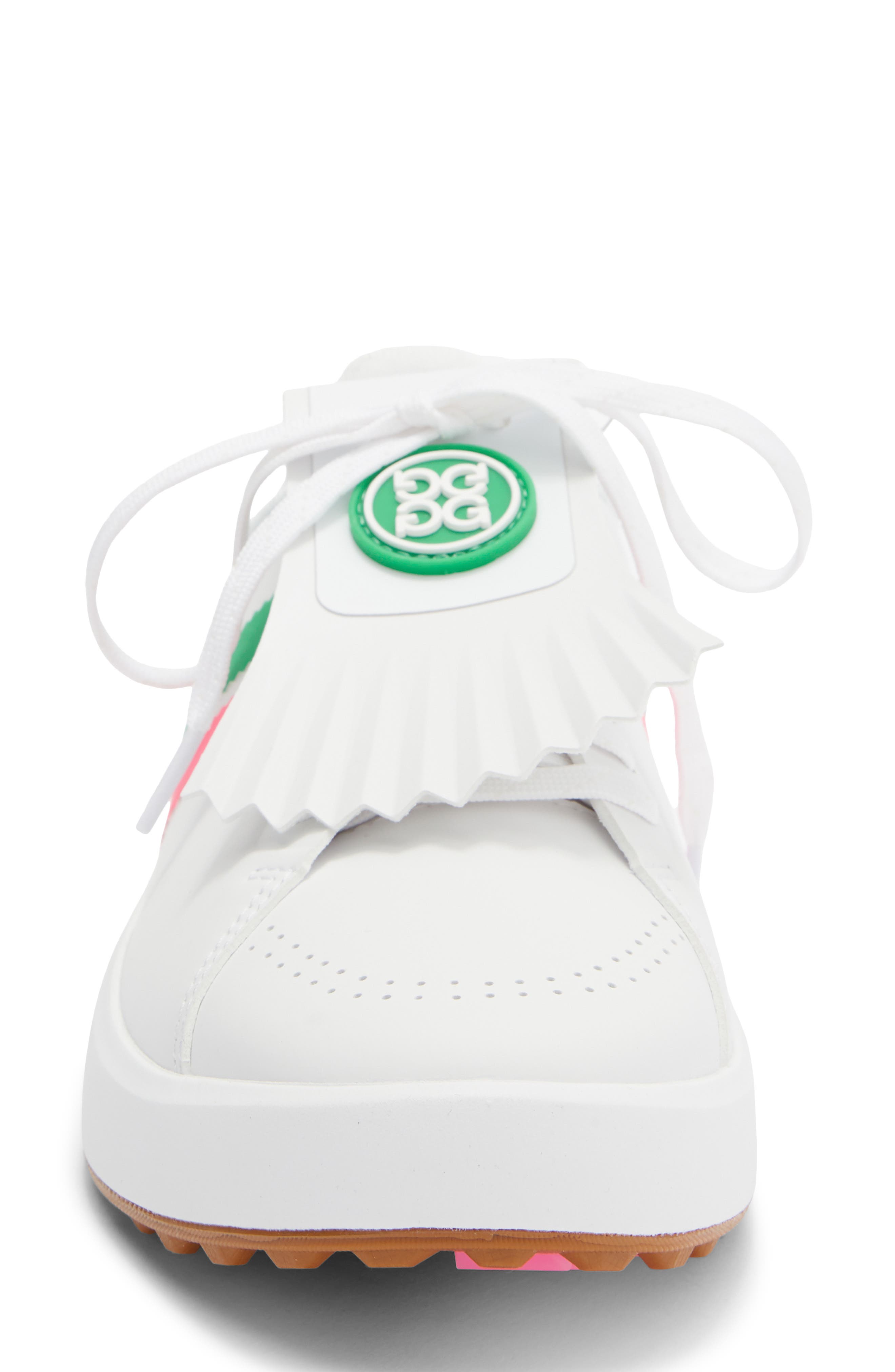 G/FORE Gallivan2R Debossed Heart G's Kiltie Golf Shoe, Alternate, color, Snow / Multi