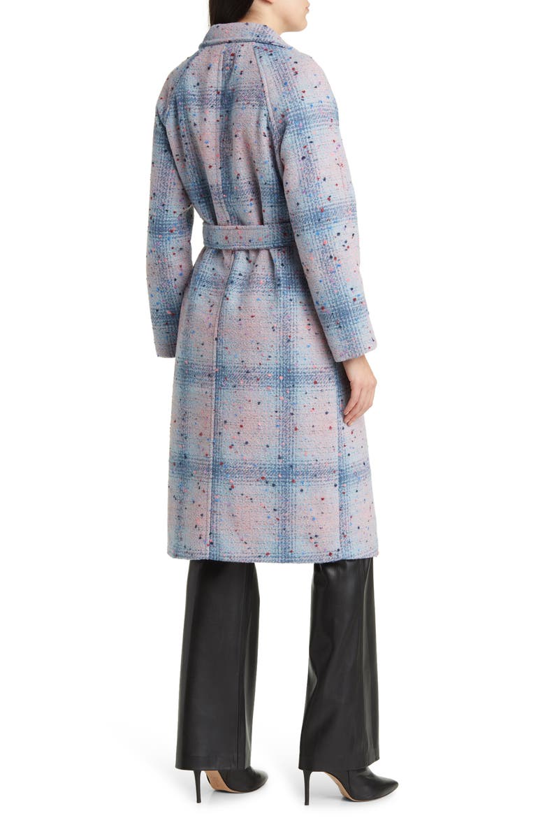 Donegal Tweed Double Breasted Wrap Coat, Alternate, color, BLUE MULTI